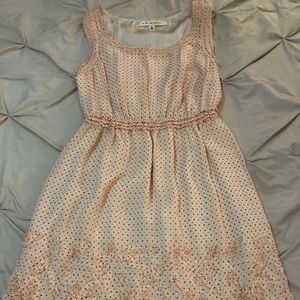 Max Studio Orange/Peach/Cream polka dot dress